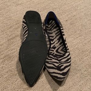 Rothy’s zebra stripe point flat